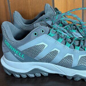 Merrell Fiery Gore Tex - Womens Trail Hiking Sneaker Size 7 - Gray Mint - EUC